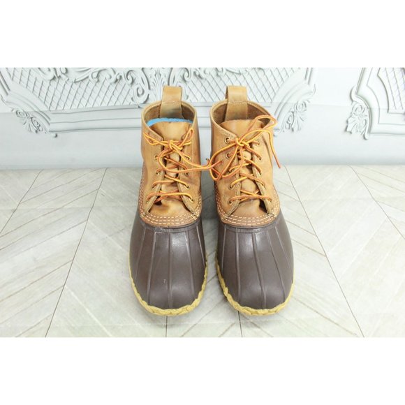 LL Bean 6" Unlined Brown Leather Waterproof Duck Boots Size 10 M - Picture 4 of 10